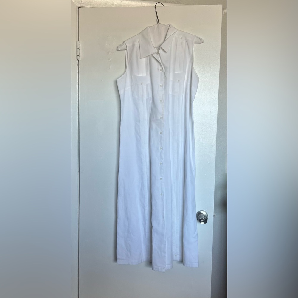 Havana nights guayabera white linen dress xL
